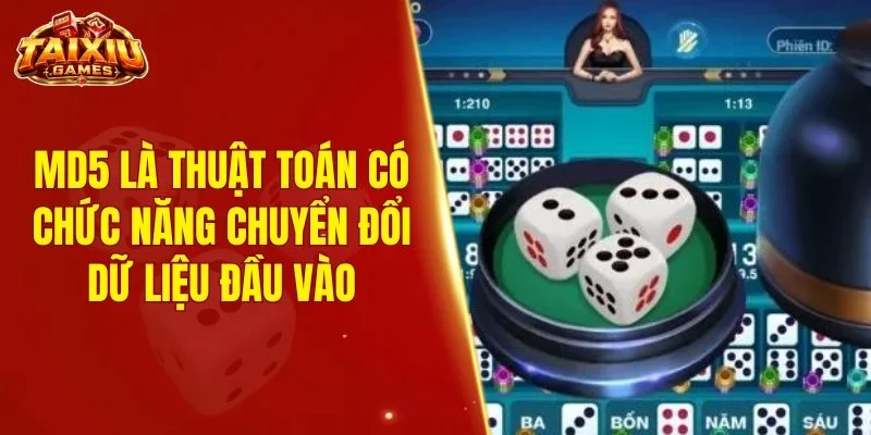 MD5 là thuật toán có chức năng chuyển đổi dữ liệu đầu vào